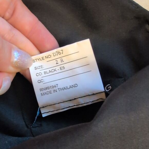 NWT Alfred Sung Cap Sleeve Pleated Skirt Dress Pockets Black Maxi Dress Size 2 - Picture 8 of 13